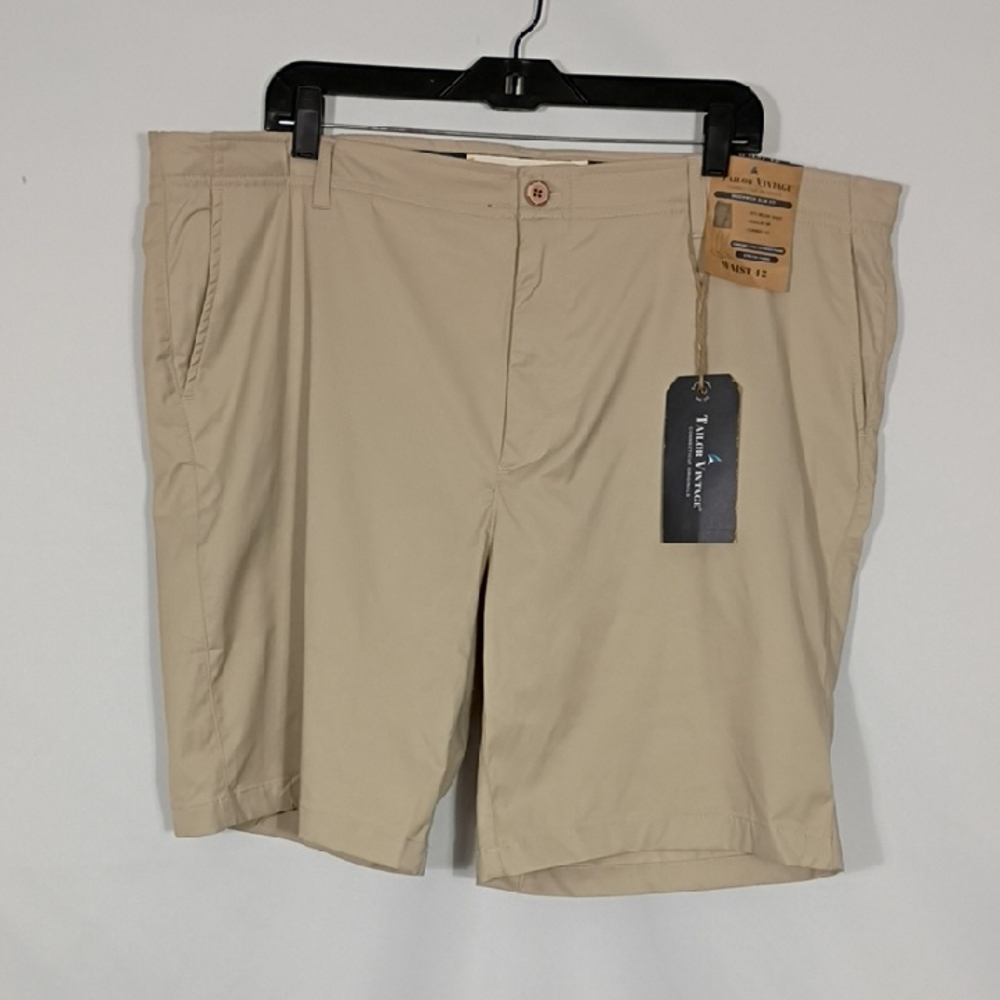 NWT Tailor Vintage Summer Khaki Slim Fit Tech Chino Shorts Mens Size 42